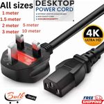 Power Cord UK Plug to IEC Cable (PC Mains Kettle Lead) C13 1m/2m/3m/5m/10m Lot