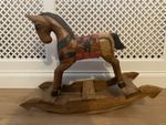 Vintage Decorative Solid Wood Carved Rocking Horse Tail Needs Attention