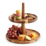 2 Tier Wooden Cupcake Stand Cake Display Afternoon Tea Stand Serving Platter