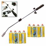 Weed Wand & Butane Gas Canisters Blowtorch Garden Torch Weeds Killer Burner