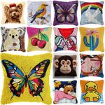 Latch Hook Kits Pillowcase Monkey Duck Dog Cushion Cover Home Sofa Decoration