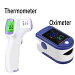 Digital Infrared Thermometer + Finger Pulse Oximeter Set Fever & SpO2 Moniter