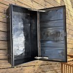 Vintage British Army Officer Campaign Trunk Black Painted Steel circa 1950