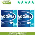 2x Nicotinell Nicotine Gum 2mg Mint – 204 Pieces  100% ORIGINAL ⭐⭐⭐⭐⭐