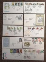 British Stamps 10 Covers FDCs - (n433)