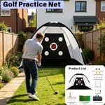 10x7ft Golf Practice Net with Mat & Balls Hitting Driving Chipping for Garden