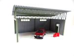 Metal Shed Garage 1:43 Scale – Open Diorama Kit for Model Car Display Decor 1/43