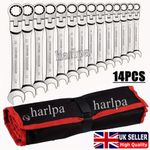 14pcs 8-24mm Flexible Ratchet Head Spanner Set Combination Flexi Ratcheting Case