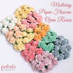 Mulberry Paper Open Roses Handmade Paper Flowers Crafts Decoration Pack of 20