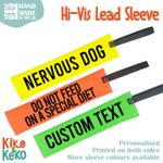 NERVOUS Dog Lead Sleeve Hi Vis Fluorescent Lead Slip On Leash Slip Lead Dog