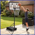 250cm High Free Adjustable Standing Basketball Hoop Net Backboard Stand Set