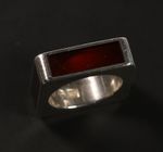 Beautiful 925 Silver Ring with Amber Marcin Zaremski, Size 59