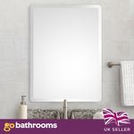 60x45cm Frameless Rectangular Wall Mirror Bevelled Edge Bathroom Bedroom