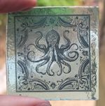 Stained glass Octopus traditional handmade kiln fired blue glass