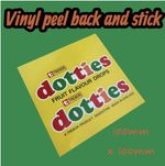  VINTAGE TREBOR DOTTIES VINYL STICKER CLASSIC SWEET LABEL REPRO DUMMY WRAPPER 