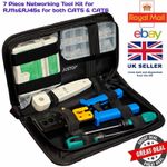 RJ45 Ethernet Cable Crimping Crimper Network Tester Pass-Through Tool Kit Set UK