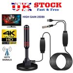 Portable Magnetic HD Freeview TV Aerial Ariel Indoor Outdoor Car House Caravan