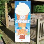 ICE CREAMS SOLD HERE MIXED BANNER DISPLAY SYSTEM Free Standing Weatherproof Sign