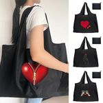 UK Reusable Foldable Ladies Shopping Bag Eco Tote Handbag Fold Away Bag Keychain