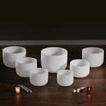 CVNC 7 PCS 8-14 Inch Frosted Crystal Singing Bowl Set With Carrier Bag