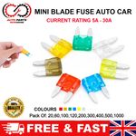 Mini Blade Fuses High Quality For Car Van Bike 5A 7.5A 10A 15A 20A 25A 30A