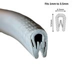 Grey Rubber Edge Trim 6.5mm x 9.5mm Car, Boat, Van, Camper, Kitchen Bar Stools