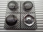 SET OF 4 BLACK FORD 60MM ALLOY WHEEL CENTRE CAPS FOCUS FIESTA KA KUGA