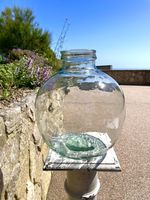 Vintage Glass CarBoy Terrarium Jar Demijohn Bottle Green Glass Retro Decor 35cm