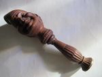 A FINE ANTIQUE CARVED TREEN SCREW TYPE NUTCRACKER ( MR. PUNCH ) ??