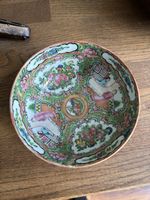 Chinese Famille Rose Porcelain Bowl, Handpainted Birds & Floral Panels, Marked