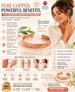 LADIES COPPER MAGNETIC BRACELET CARPAL TUNNEL BANGLE ARTHRITIS PAIN RELIEF UK