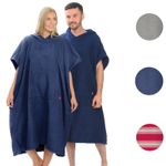 Adult Hooded Towel Poncho Quick Dry Cotton Changing Robe For Bath Swimming Beach