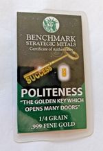 0.017 grams gold bar politeness is the golden key investment gift cards