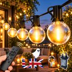Outdoor String Lights Mains Powered  with Remote 39-100FT G40 dimmable garden li