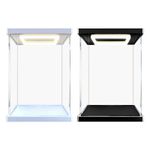 Acrylic Display Case With LED Light Transparent Dustproof Showcase Boxes 10x15cm