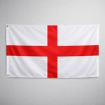 Large England Flag St George Flag 5ft x 3ft 150x90cm English Football Eyelets
