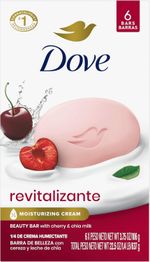 6x Dove Revitalizing Soap Beauty Bar Cherry Milk and Chia for Dry Skin