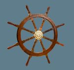 36 Inch Big Ship Steering Wheel Wooden Antique Teak Brass Nautical Pirate Ship's