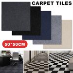 4-20pcs Carpet Tiles 50x50cm Carpet Floor Tiles Non-Slip Flooring Rugs for Home