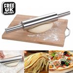43CM Stainless Steel Rolling Pin Dough Roller Cake Pastry Cooking Baking Tool UK