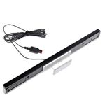 SENSOR BAR FOR NINTENDO WII & WII U WITH STAND WIRED INFRARED RECEIVER - NEW