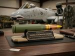 30mm A-10 Warthog Shell 1:1 Replica + Sandstone Display Stand & Plaque - Inert