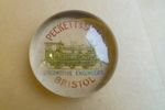 19th C train advertising Steam Locomotive paperweight PECKETT & SONS. BRISTOL