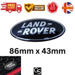 For Land Rover Black & Silver Front Badge Emblem | 86mm X 43mm |