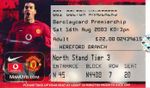 TICKET: Manchester United v Bolton 2003 Rookie CRISTIANO RONALDO DEBUT MATCH! 