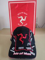 Isle Of Man TT/Tourist Trophy Motorcycle Mountain Course Black Cap/Hat & Bag