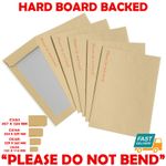 HARD CARD BOARD BACK BACKED 'PLEASE DO NOT BEND' ENVELOPES MANILLA BROWN