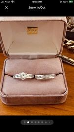 Sterling Silver Designer Wedding Ring Set Size 6.5 Stamped 925 