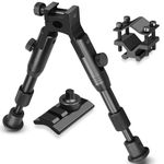 6 inch Hunting Bipod Adjustable For Tactical Rifle Barrel Clamp / Swivel Stud