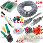 RJ45 Cable Tester Crimping Punch Tool Boots Connector 40m Ethernet Network Lead